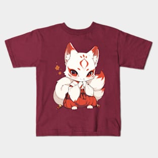 Cute Kitsune Fox Kids T-Shirt